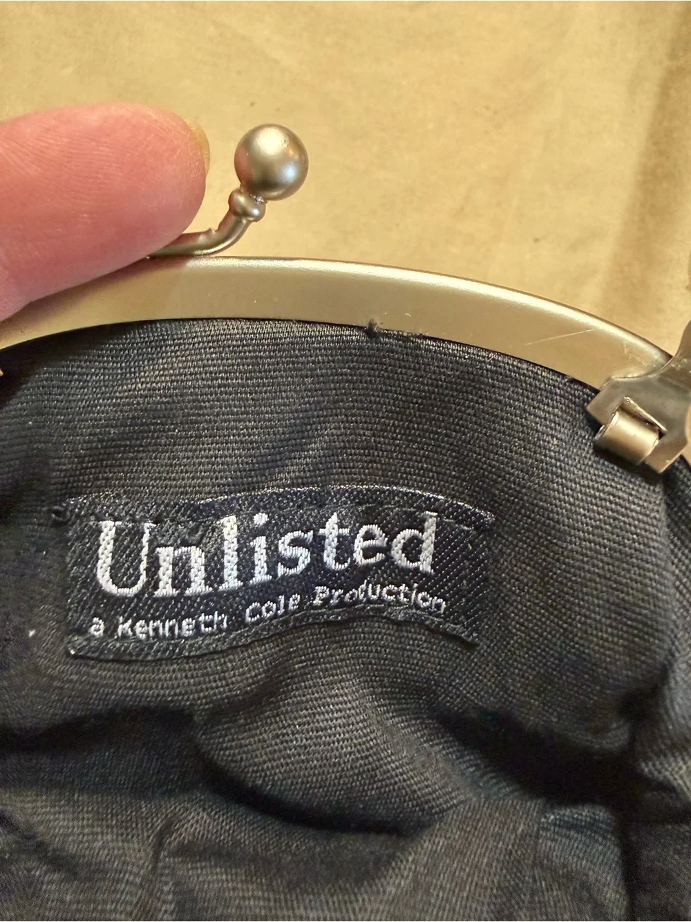 Vintage Unlisted by Kenneth Cole Black Velvet Kiss-Lock Evening Bag